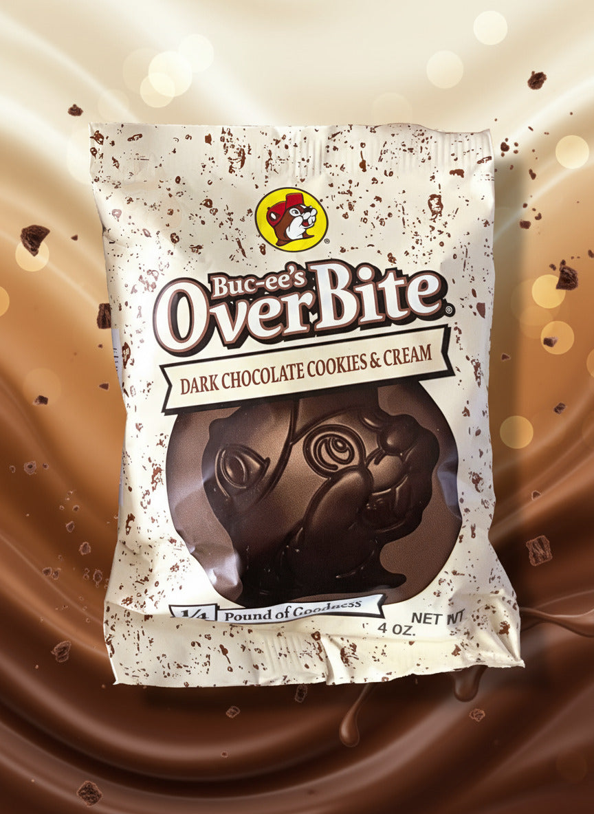 Buc-ee's Dark Chocolate Cookies & Cream OverBite – Fox Snax